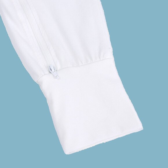 CUTE MONOGRAM-BABY ROMPER-Short Sleeve Double Zipper Cotton White 4-Sizes Unisex - Picture 8 of 14